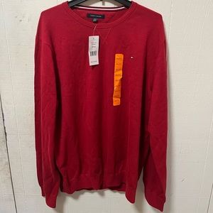 Tommy Hilfiger Men’s CrewNeck Sweater, Red Chili Color